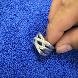 DESIGNER NF 925 STERLING SILVER CROSSED RING 