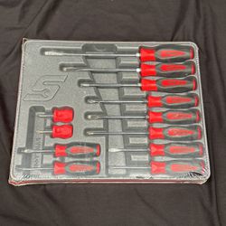 Snap-on Tools NEW SGDX120BR 12pc RED Soft Grip Combo Screwdriver Set