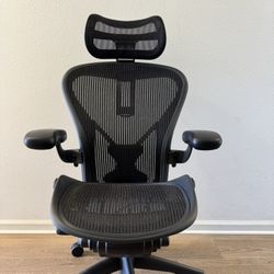 New Herman Miller Classic Aeron Size B Fully Loaded With Posture Fit (headrest  available)
