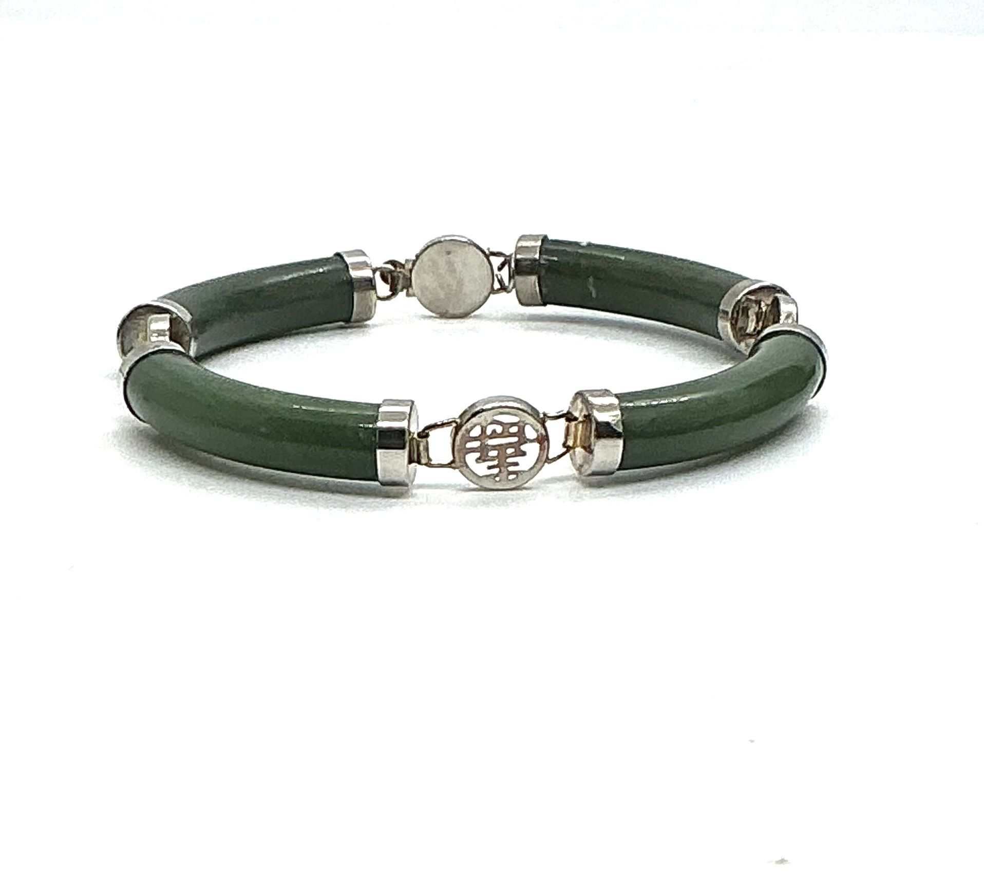 Silver Jade Panel Bracelet 1812