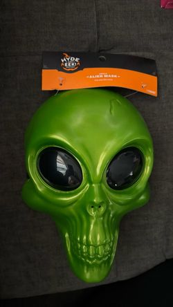 Green Alien Skull Halloween Costume Mask Adult