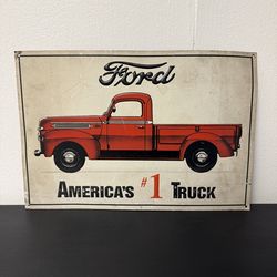 Ford America’s #1 Truck Metal Sign Vintage Style Garage Wall Decor