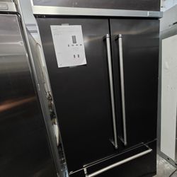 42" KITCHENAID BUILT IN FRENCH DOOR BLACK STAINLESS REFRIGERATOR 