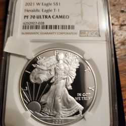 2021 Proof  Siver Eagle Pf70 