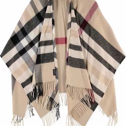 Women's Fraas Plaid Ruana Wrap with Fringe-Trim