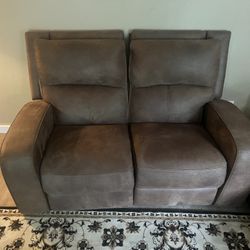 2 Leather Reclining Couches 