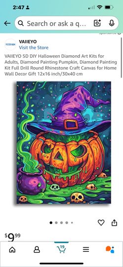 Ghoulish Pumpkin Diamond Painting