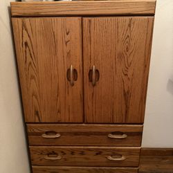 Chest Drawers Hutch Curio Cabinet Storage Media 