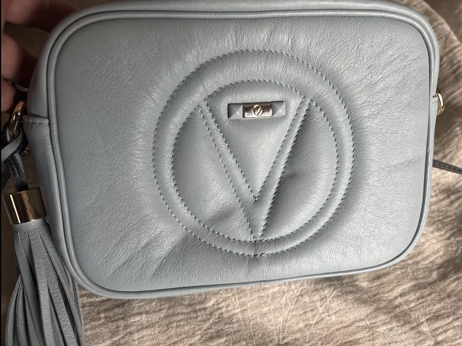 VALENTINO BY MARIO VALENTINO Mia Signature Leather Shoulder Bag/ Blue