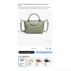 Brand new Woven Crossbody Bag, Cute Small Vegan Leather Purse