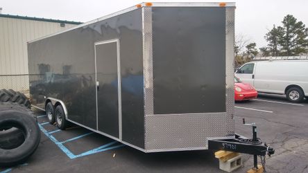 5x8 7x16 8.5x24 8.5x32 ENCLOSED VNOSE ALUMINUM TRAILERS