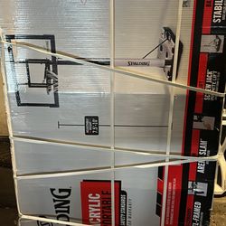 Spalding 60-Inch Portable Basketball Hoop with Acrylic Backboard, Screw Jack Lift & Arena Slam Rim-Outdoor Play