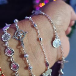 Silver 925 Pulsos De San Benito Y Ñudo De Bruja