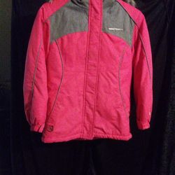 Size 7/8 Small Girls Snow Jacket By Zeroxposur Pink Hooded