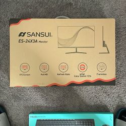 Brand New Unopened Sansui Monitor, Logitech keyboard, Epson printer and Ink 