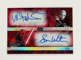 Topps Star Wars Galaxy Dual Auto Darth Maul Asajj Ventress 1/5