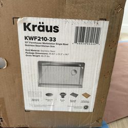 Kraus Kore 16-Gauge Stainless Steel 33 in. Single Bowl Farmhouse Apron Workstation Kitchen Sink with Accessories