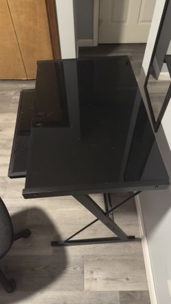 Black Glass Desk Office Room