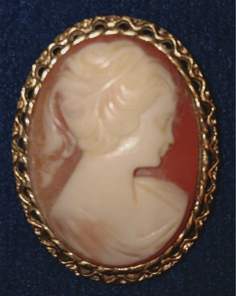 Vintage  Cameo Brooch From 1960s