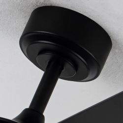 Vaczon 48" Matte Black Ceiling Fan with LED Light and Remote Control