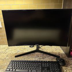 Samsung Monitor, Logitech Wireless Keyboard And mouse