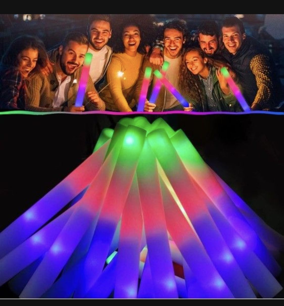 70 Pcs Foam Glow Sticks, Bulk, New