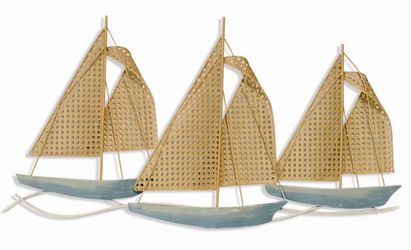 Metal Wall Art Triptych – Painted Sail Boats