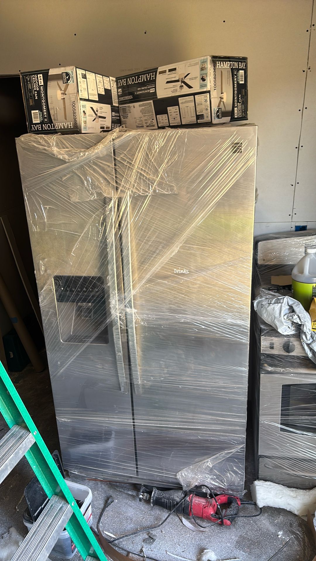 Stove And Fridge Both In Great Condition Covered In Shrink For Protection