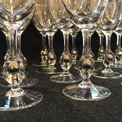Vintage Jozef Stanik Gold Ball Stem Glasses