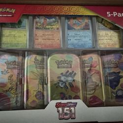 Pokemon Scarlet & Violet 151 6pk Costco 5 Mini Tin Bundle