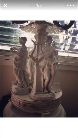 Antique Porcelain Lamp - 32" Tall