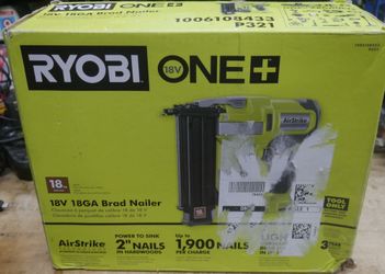 Ryobi 18V Ryobi ONE+ 18-Gauge Cordless Airstrike Brad Nailer P321 - NEW SEALED F(contact info removed)9