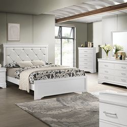 Brand New White 4pc Queen Bedroom Set (Available In Eastern King)
