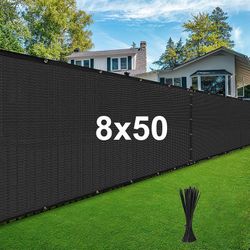 NEW $55 Privacy Fence 8x50ft Screen Wall Cover for Garden Wall Yard (Black color)