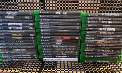 48 Xbox One some new sealed most used good cond.