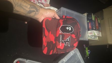 BAPE x FaZe Clan Red Camo Snapback Hat