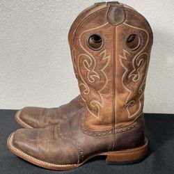 CODY JAMES MEN'S SADDLE VAMP WESTERN BOOTS - BROAD SQUARE TOE BROWN Size 9