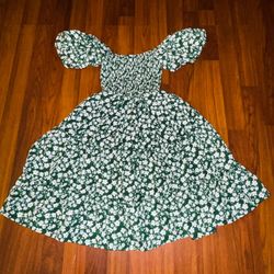 Sunsations Green/White Floral Dress Size Medium