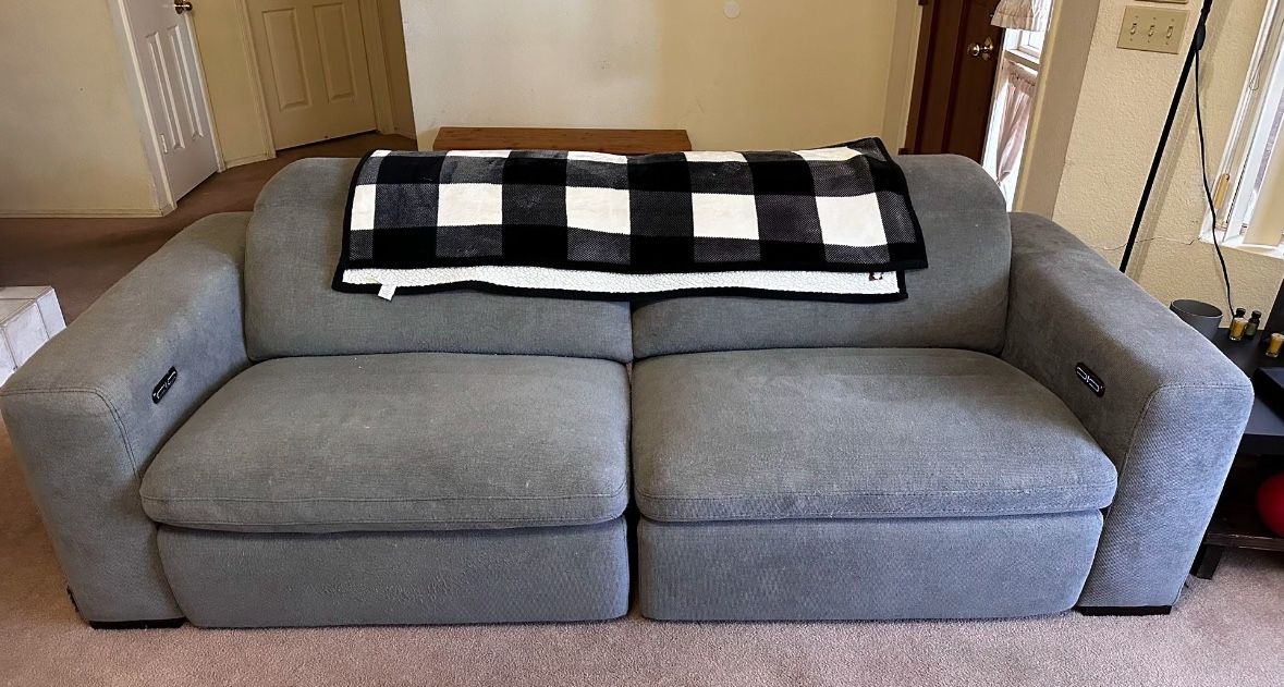 Gray Electric Reclining loveseat- Living Spaces