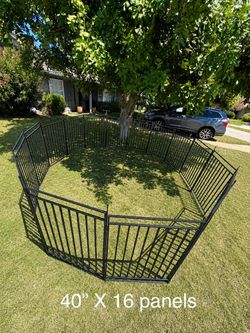LARGE Bold Metal Foldable Heavy-Duty Pet Playpen with Door, 32/40 Inch Height X 16 Panels