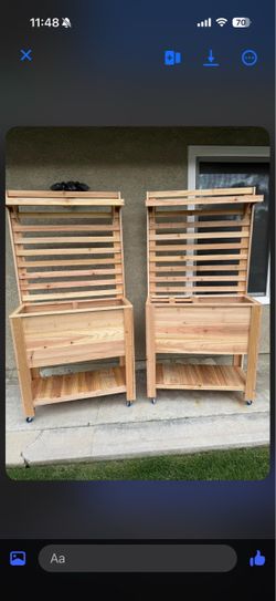 Portable Raised Planters w/ Trellis & Wheels