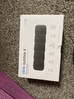 Outdoor 4 (4th Gen) Wireless Outdoor Smart Home Security Camera System with 5 Cameras, up to 2-Year Battery Life (Black) by Blink 