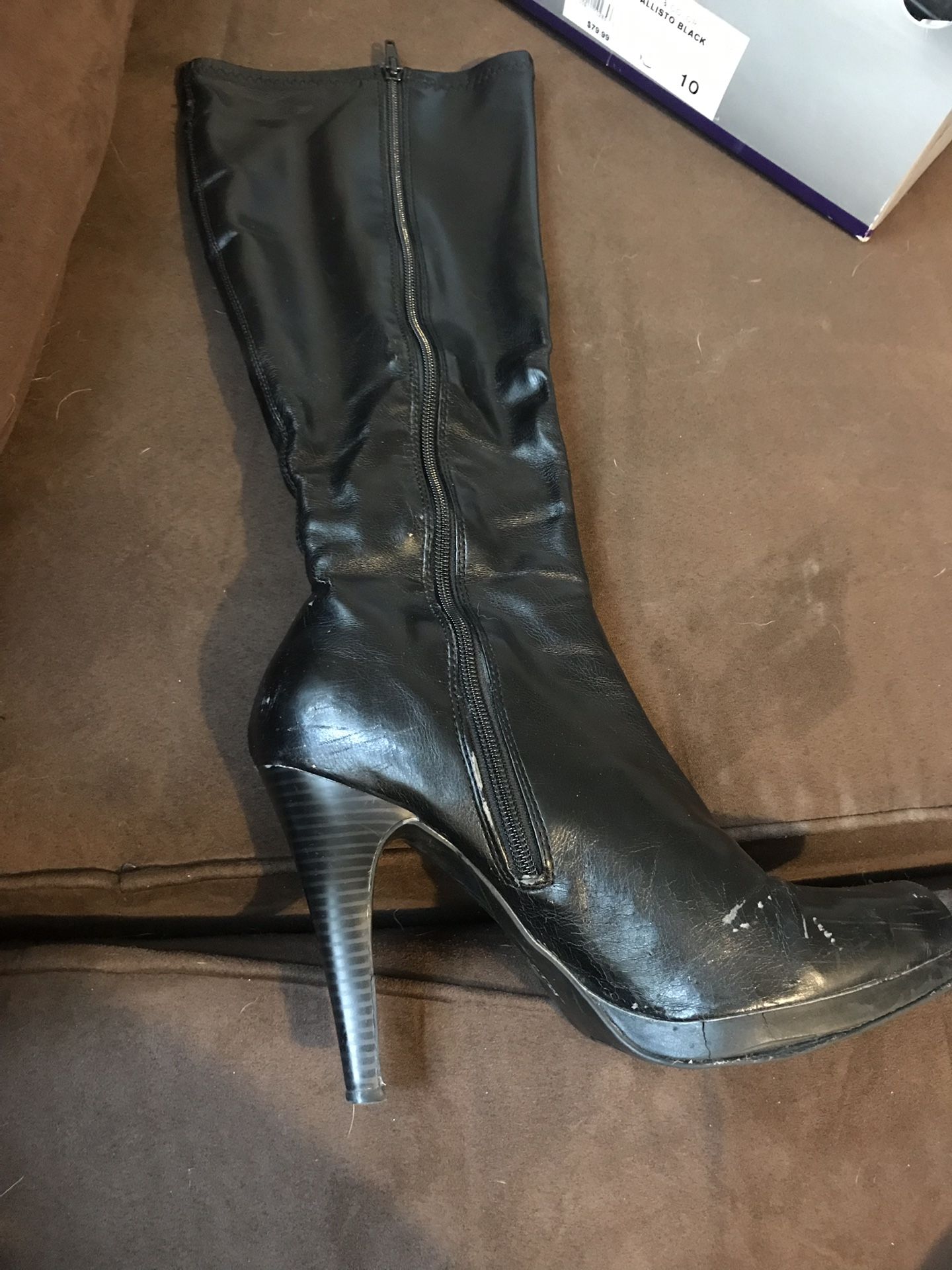 Womens knee high black boots
