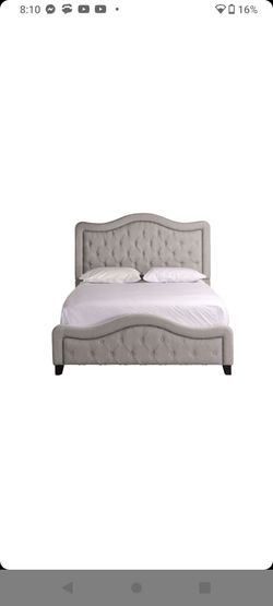Gray Tufted Upholstered Bed Frame