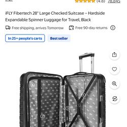 I fly 28" large checked suitcase hard side expandable spinner luggage for travel