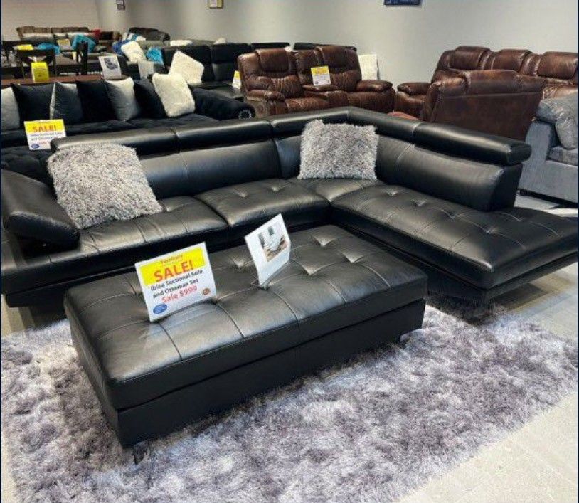 Tax Refund Sale! Ibiza Sectional Sofa & Ottoman Set--$699--Great Set, $1 Down! Also in Black, Low Inventory, Same Day Delivery!