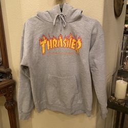 THRASHER Gray Hoodie Graphic Sweatshirt Size Small-Unisex