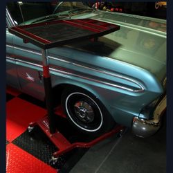 rolling, adjustable-height shop table Blue point 