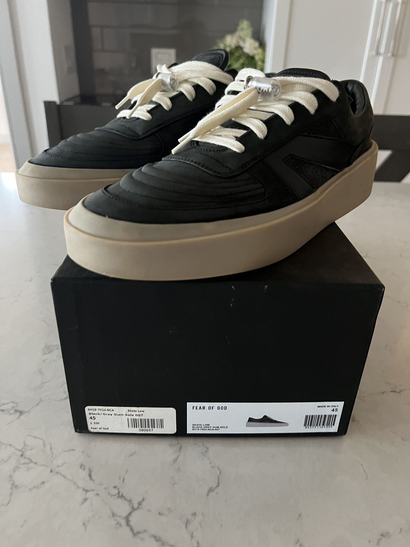 Fear of god skate low 101 sneaker shoe sz 45 black gum Italian