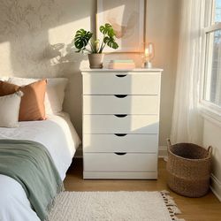 Tall Chest Minimal & Modern 5-Drawer White